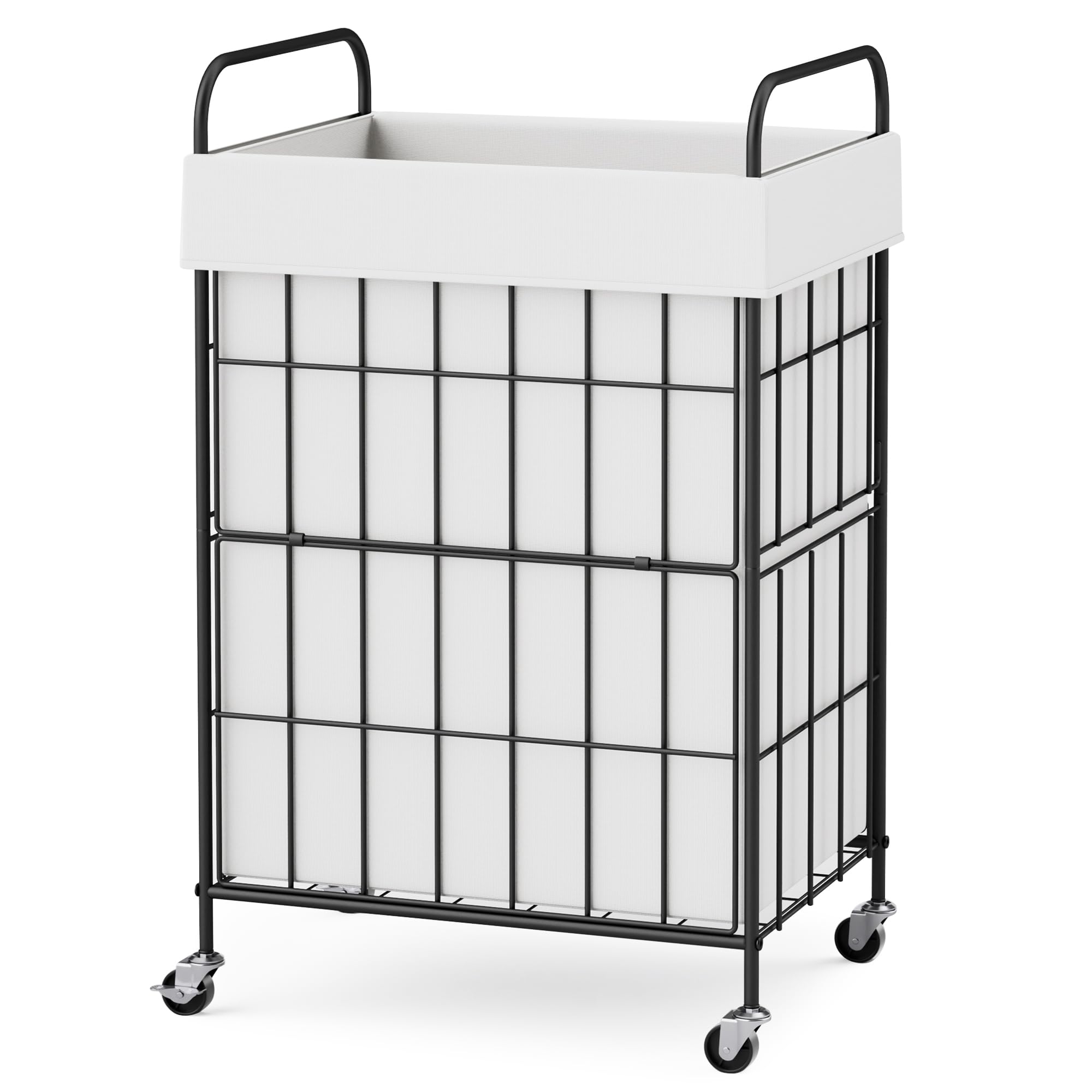 Photo 1 of Laundry Hamper with Wheels, 90L Laundry Basket with Handle, Laundry Sorter with Removable Liner Bag