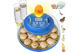 LAVVITECH 18 Egg Incubators for Hatching Eggs, Chicken Egg Incubator with Automatic Egg Turning & Humidity Control, 360° Viewing, Egg Candler, for Home, Farm, Classroom, Hatching Duck, Quail, Turkey, Goose