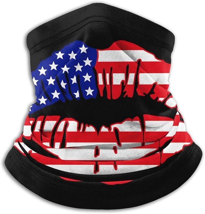 Winter Neck Gaiter Thermal Face Mask American Flag Lip Bandana