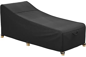 iBirdie Outdoor Lounge Chaise Chair Cover 80L x 28W x 28H inch Waterproof Patio Furniture Covers Lawn Pool Chair Cover 1 Pack Black