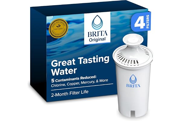 Brita Standard Water Filter for Pitchers and Dispensers, BPA-Free, Reduces Copper, Cadmium and Mercury Impurities, Lasts Two