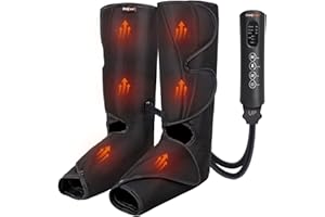 SHINE WELL Leg Massager for Circulation and Pain Relief, Leg Compression Massager with 2 Heating Levels 3 Modes 3 Intensities, for Neuropathy Pain, Blood Circulation, and Swelling Legs