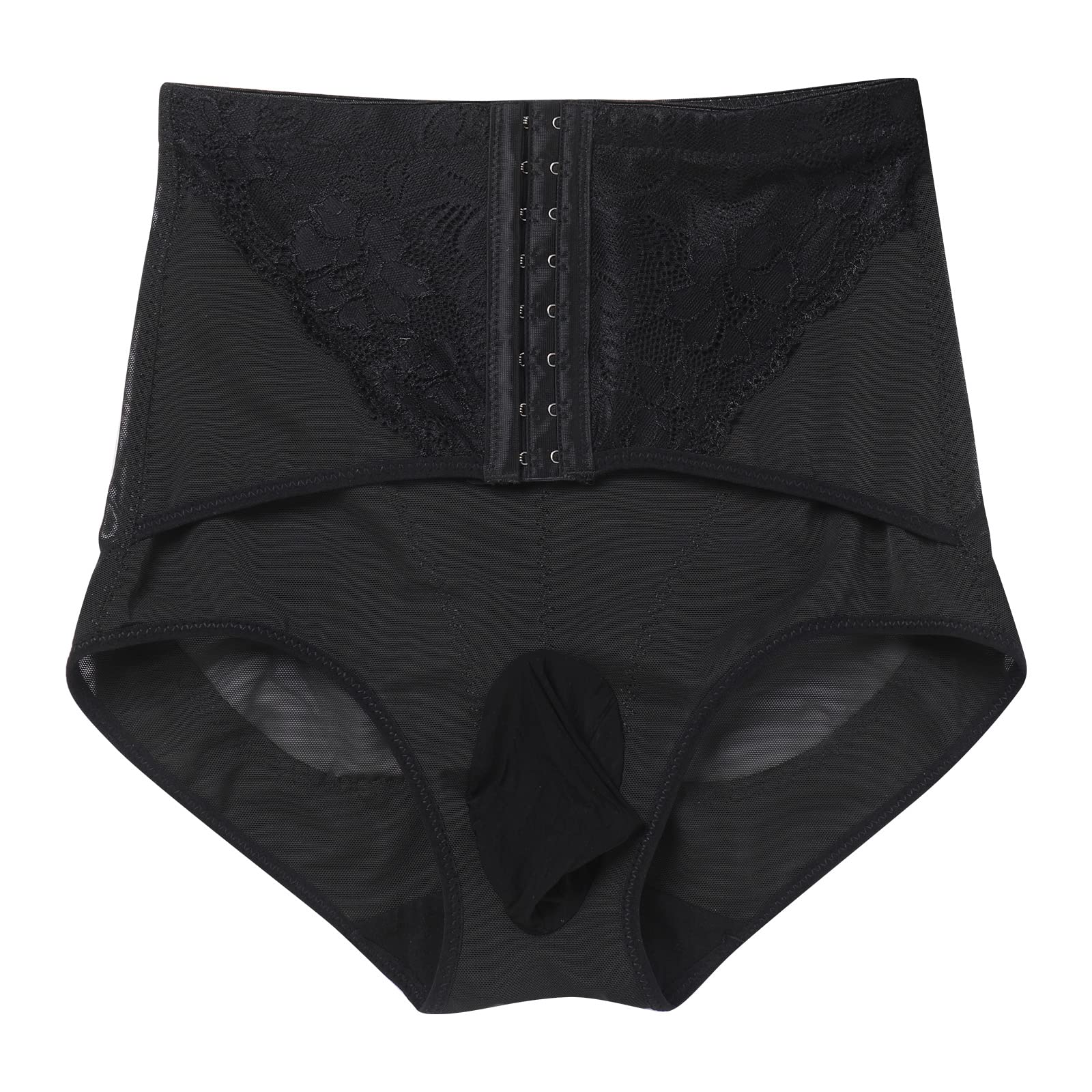 Photo 1 of ABAFIP Men's Tummy Control Shapewear Underwear High Waist Body Shaper Slimmming Waist Cinchers Trainer Corset Lace Briefs Black-floral 4X-Large(US XX-Large)