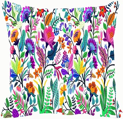 Amazon シームレスな花柄明るいカラフルな花の背景テクスチャ花の背景テクスチャ装飾的な枕カバー家の装飾枕カバー 18x18インチ カラフル 枕カバー ピローケース オンライン通販