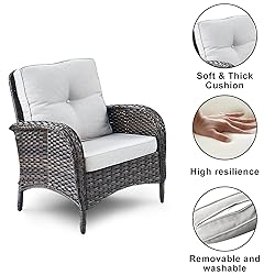 HUMMUH 4-Piece Patio Furniture Wicker Outdoor