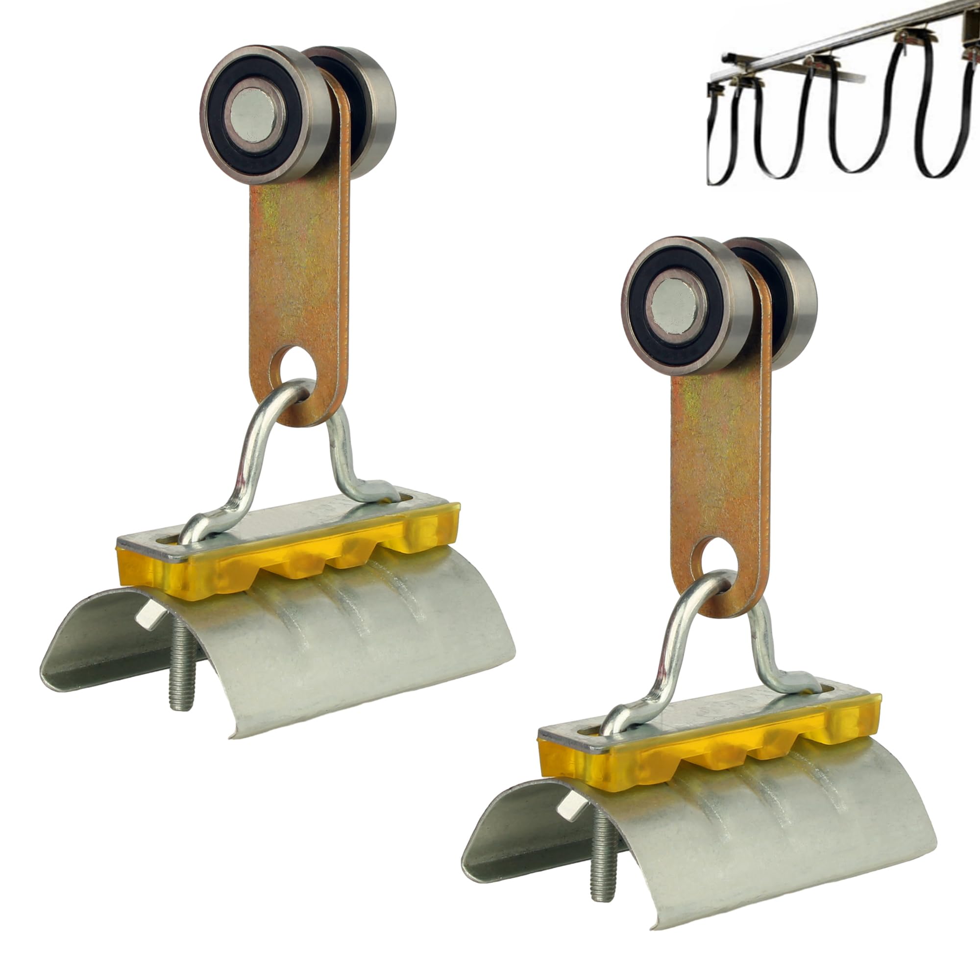 4-Pack Light Duty Trolley Rollers – Steel Wheels For Strut Channel – 4 Wheel Assembly