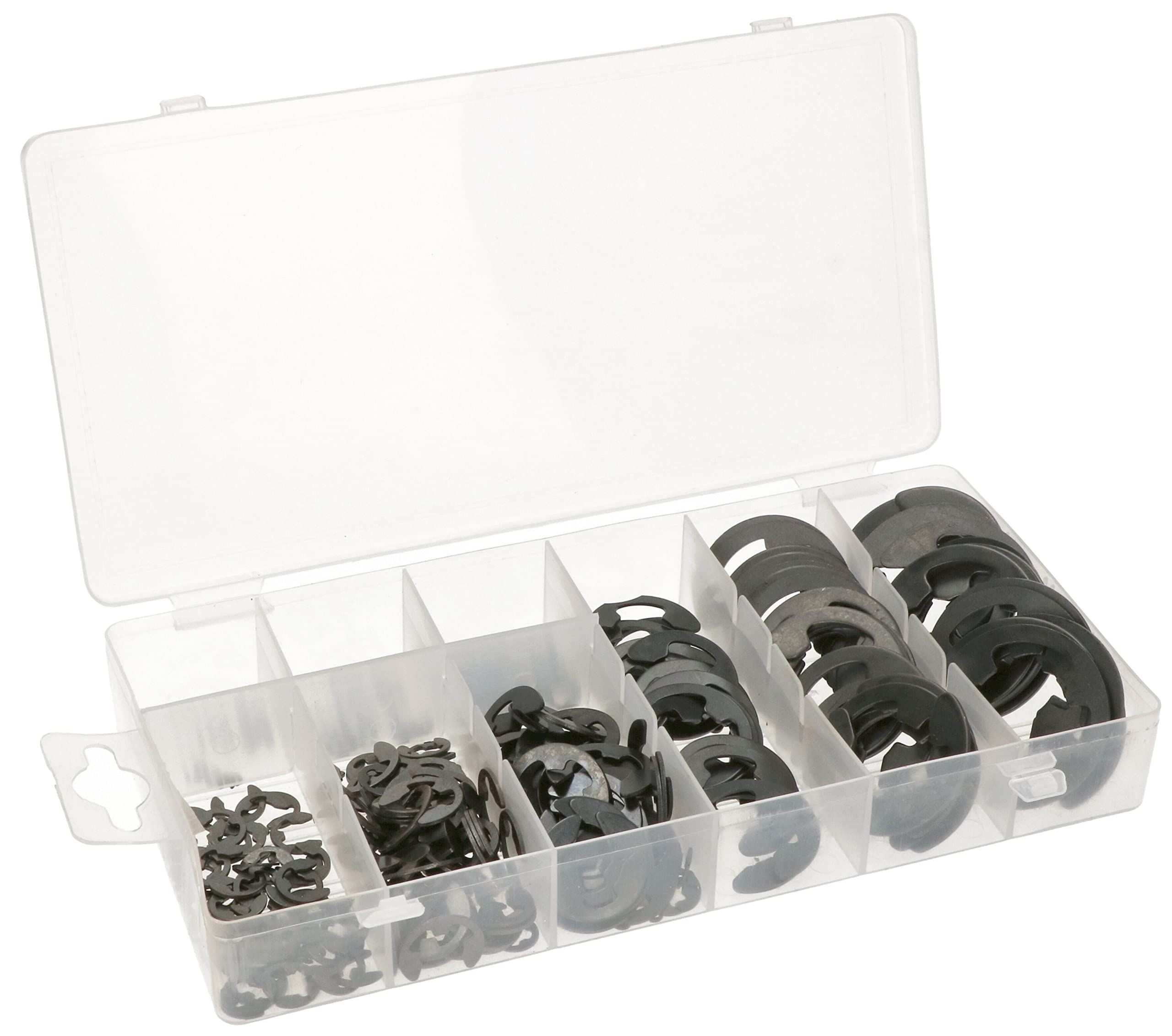 KOTARBAU® Snap Rings E-Clip Set 300 Pieces 1.5 - 22 mm Different Sizes + Assortment Box
