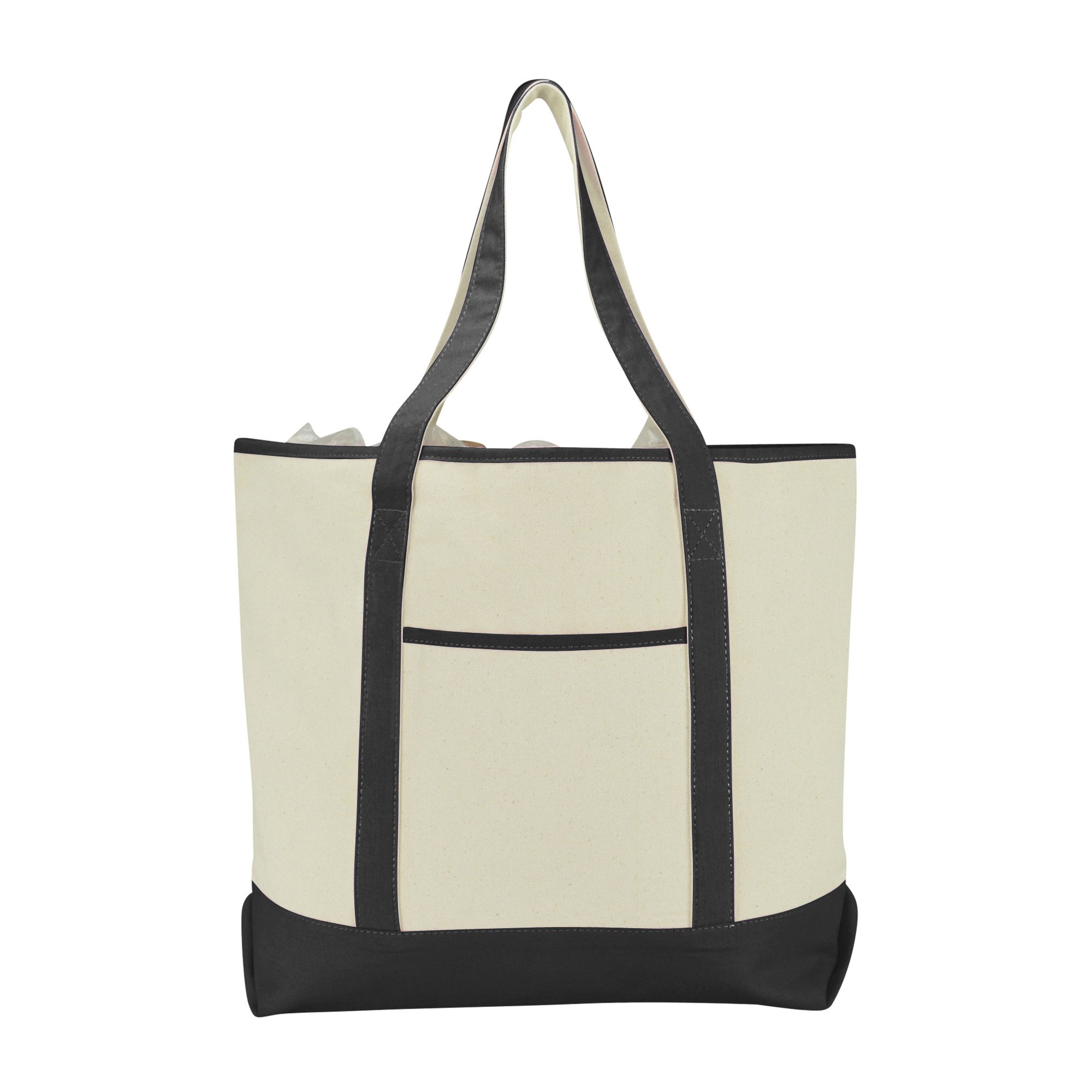 22" Extra Large Zippered Shopping Tote Grocery Bag with Outer Pocket in