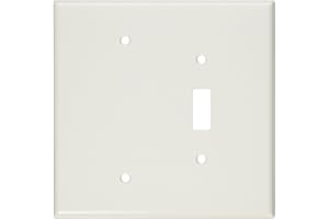 Leviton 88106 2-Gang 1-Toggle 1-Blank Device Combination Wallplate, Oversized, Thermoset, Box Mount (White)