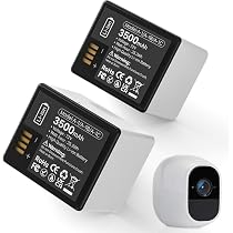 Pack De 2 Batteries Rechargeables Pour Caméras Arlo Pro Et Pro 2 - 2440mAh, Double Chargeur Avec écran LCD, Compatible Micro-USB Et Type-C