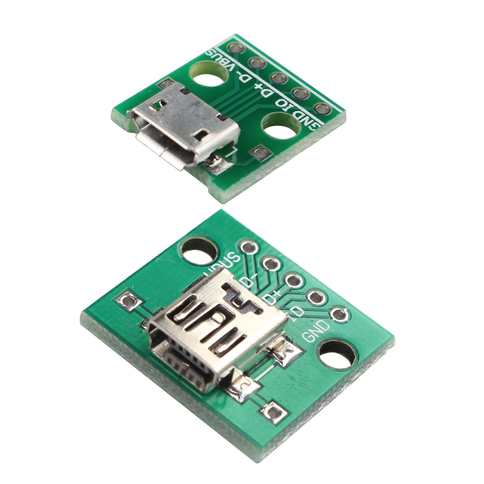 HALJIA Mini USB to 2.54mm DIP 5P and Micro USB to DIP 5 Pin Female Connector Adapter Module Board