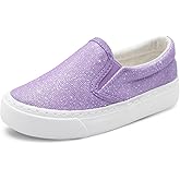 Toandon Toddler Girls Kids Sparkle Slip On Sneakers Loafers Age 2-10