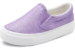 Toandon Toddler Girls Kids Sparkle Slip On Sneakers Loafers Age 2-10