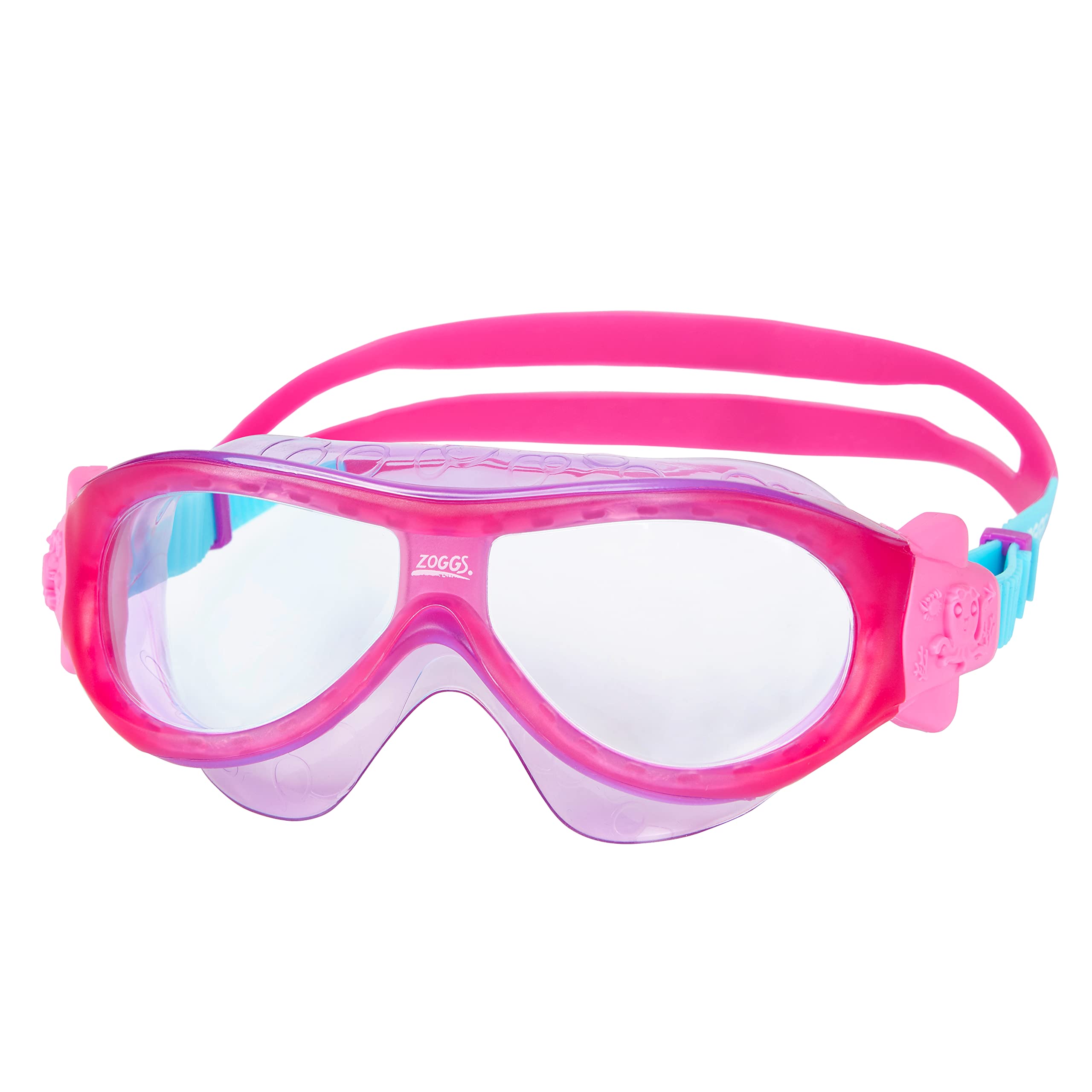 Zoggs Kids' Phantom Mask with UV Protection And Anti-fog Swimming Goggles, Pink/Purple/Aqua, 0-6 Years — image 1