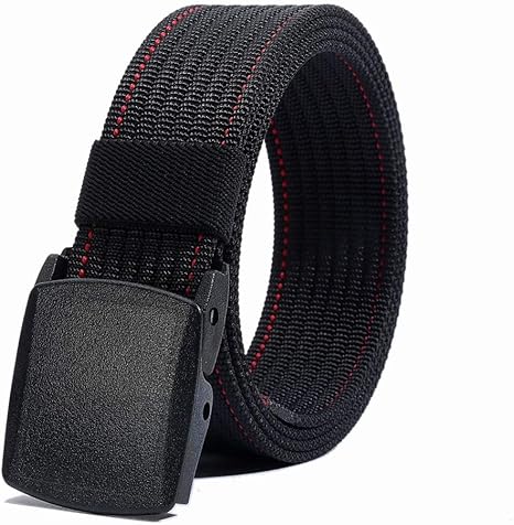 Amazon Co Jp メンズベルト ナイロンベルトピュアマルチカラープラスチックバックルヘッド軽量ワイルドメンズベルト メンズビジネスベルト 色 Black ホーム キッチン