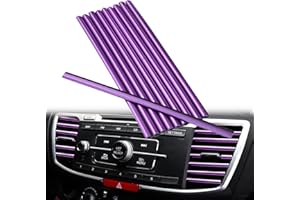 ATMOMO 10pcs Car Air Conditioner Outlet Vent Trim Strip DIY Car Interior Moulding Trim Car Vent Decoration Molding Strip, Purple