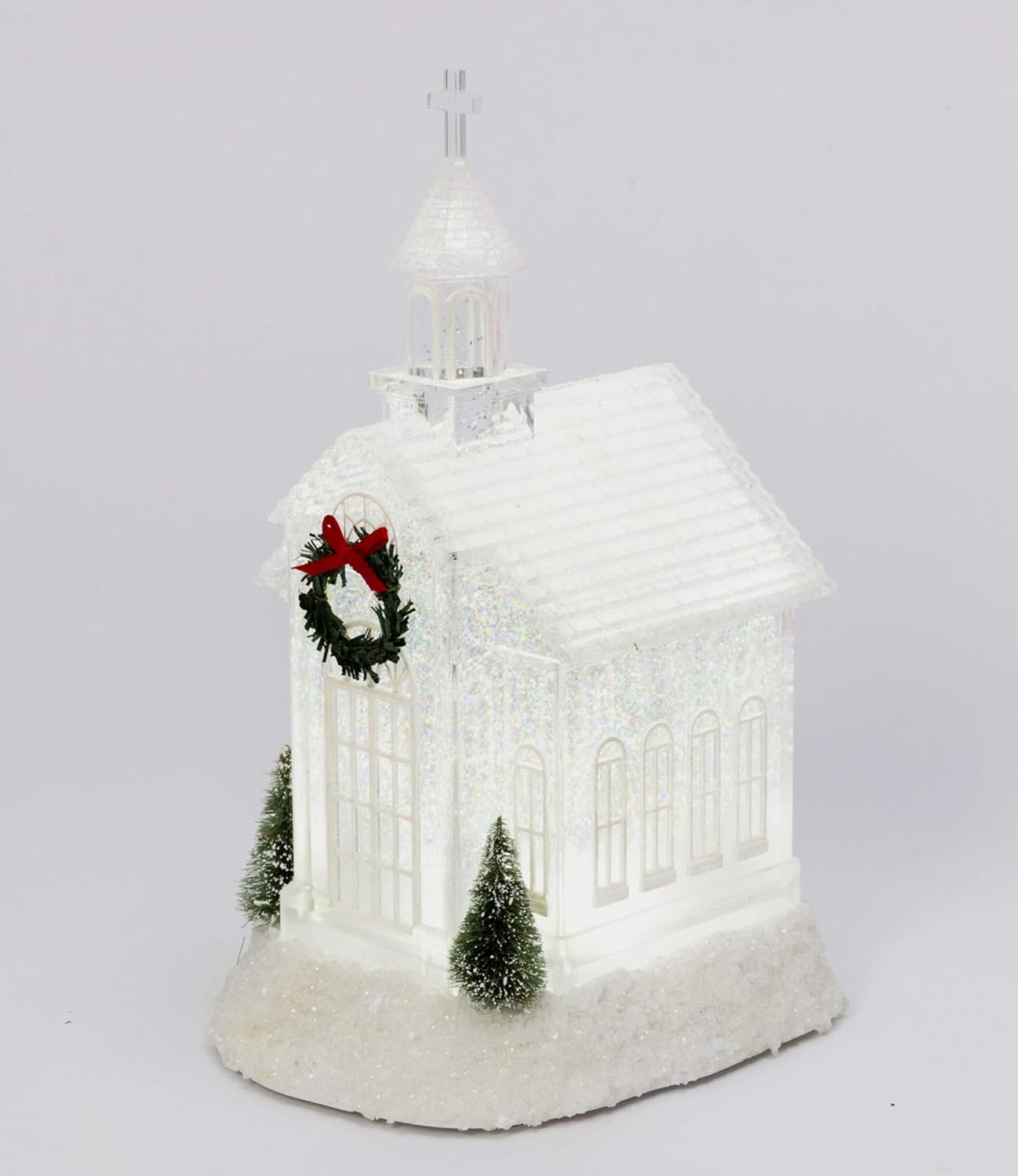 Snow Globes - Lighted Christmas Snow Globe Church with Timer and Swirling Snow, 10.75 Inches High Battery Operated with Timer, Lighted Water Lantern with Swirling Glittered Snow Effect