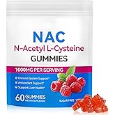 Daiasns NAC Gummies for Adults & Kids 1000mg - Chewable NAC Supplement N-Acetyl Cysteine Supports Lung & Liver Detox, Antioxidant & Immune Defense, Strawberry Flavor 60 Count
