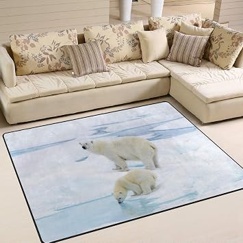 Amazon De Use7 Winter Landschaft Eisbar Teppich Fur Wohnzimmer