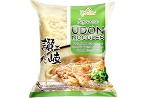 Apexy Japanese Style Fresh Udon Noodles, Authentic Sanuki Jumbo Chewy Noodles, Quick & Easy Meal Solution, 3 Individual Servings (Restaurant-Quality Taste at Home) 21.15oz