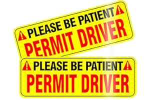 PICASSOSKY New Driver Permit Signs - Reflective, Patient Please, Car Magnet