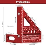 Fentar 3-D Speed Square 22.5-90 Aluminum Alloy with 11 Drill Holes Red view 2