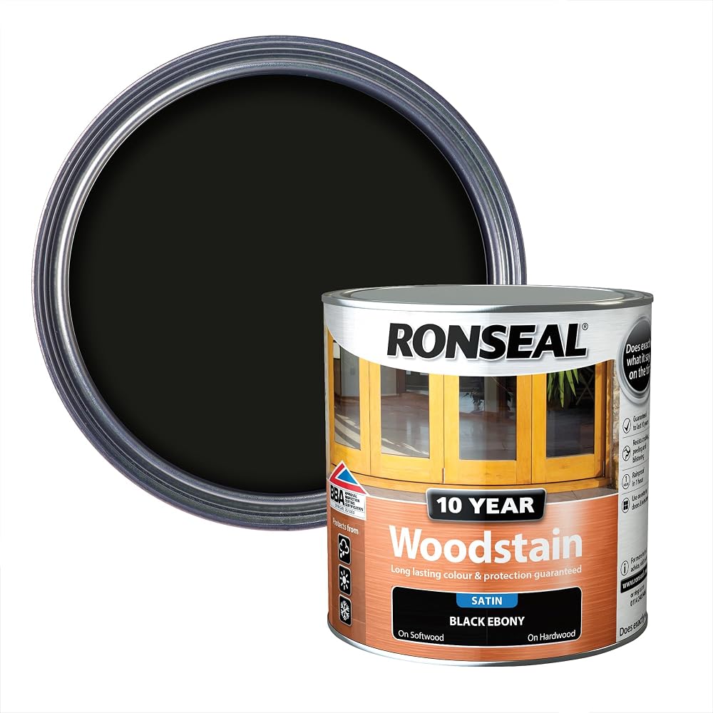 Ronseal 10 Year Woodstain Black Ebony 2.5L Brand New Protection