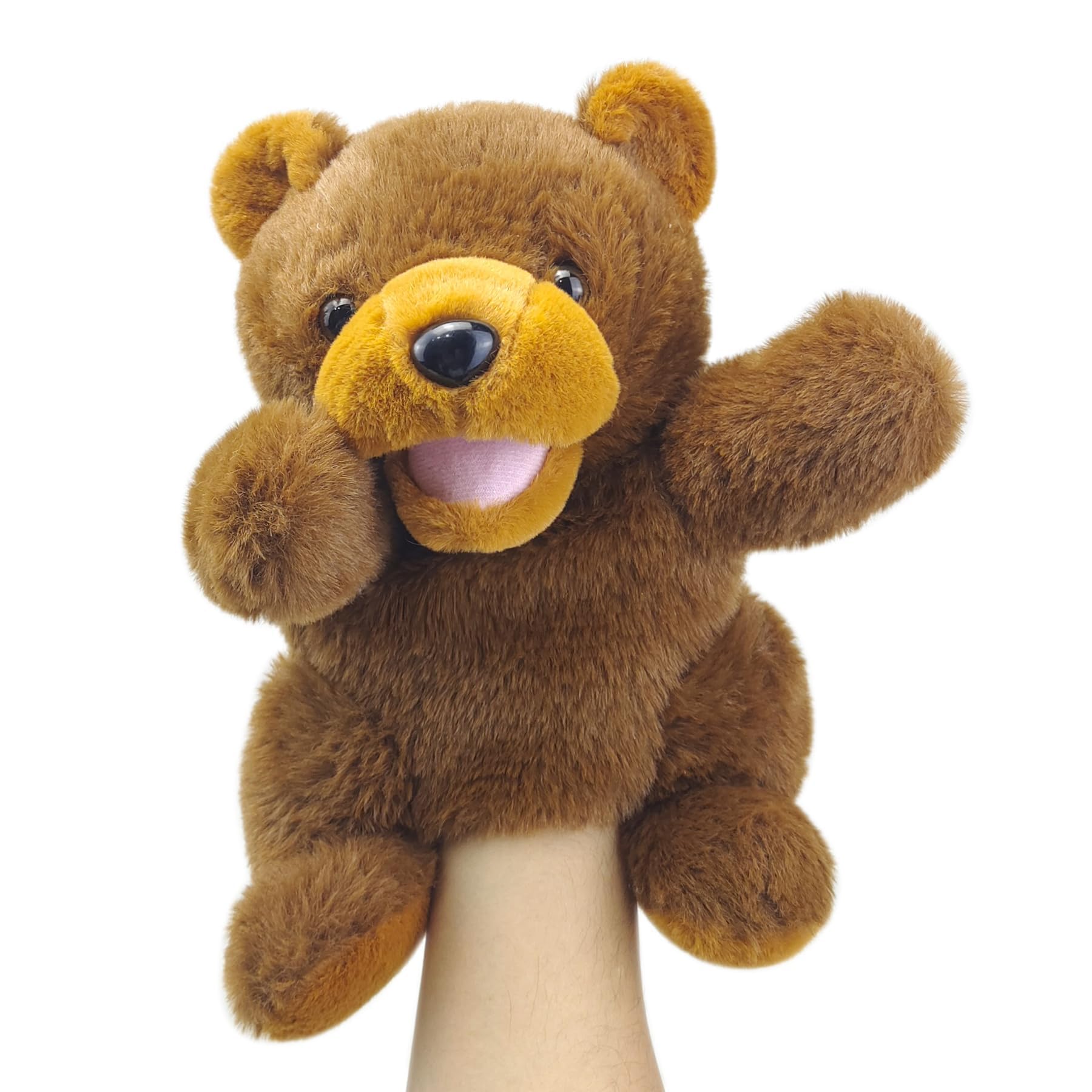 Photo 1 of okegztoa Hand Puppets Bear Puppet,10" Animal Hand Puppets for Kids, Hand Puppet for Toddlers 1-3 and Kids with Movable Mouth,Sloth Stuffed Animal Plush Puppets Toy Gift for Interactive Storytelling