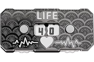 WUBRG TCG Life Counter Twin Digits Dragon Scale Pattern Designed 2 x 4 cm (0.787 x 1.57 in) for cEDH Game and Other MTG Dual Game Made of Premium Acrylic (Black)