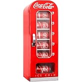 Coca-Cola AC/DC Retro Vending Electric Cooler with 10 Can Capacity - Beverage Vending Machine with Thermoelectric Cooling and Tall Window Display