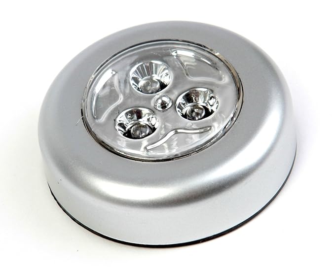 BaseThings Stick-N-Clicks LED Bright Lights, 67x20mm(Silver)