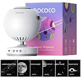 POCOCO Galaxy Star Projector + Moon and Stars Series Discs | 8 Discs Total, Rechargeable, 1W Soft Light, 2 Megapixel Lens, 5K Discs, Realistic Galaxy