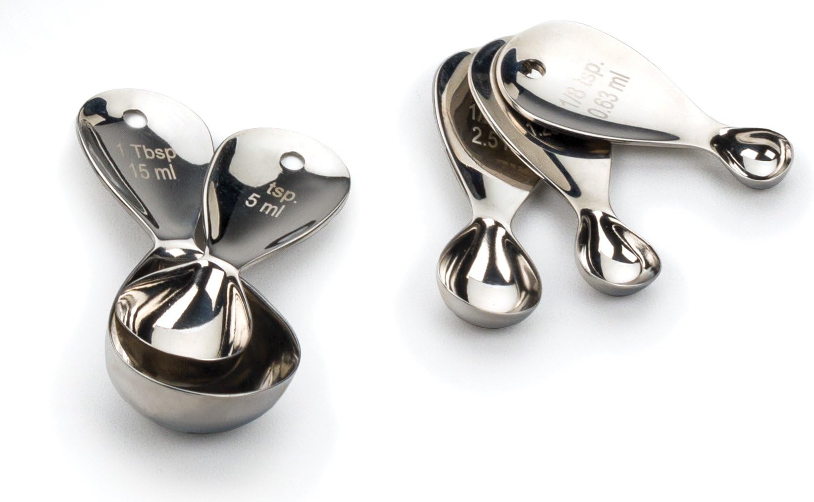 RSVP International8010 (MOD-S) Oval Measuring Spoons, Stainless Steel