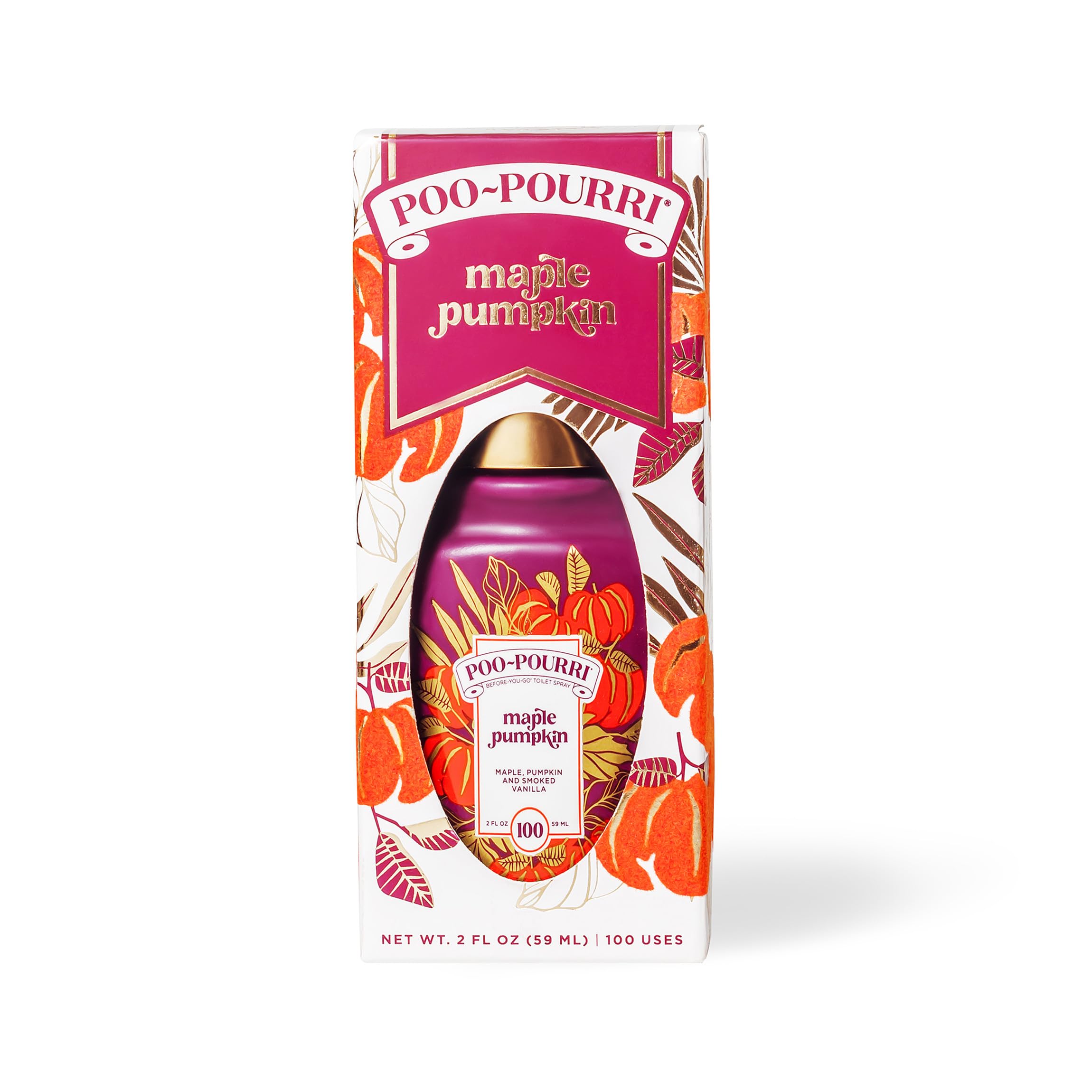 Poo-Pourri Before-You-Go Toilet Spray, Maple Pumpkin, 2 Fl Oz – Maple, Pumpkin and Smoked Vanilla