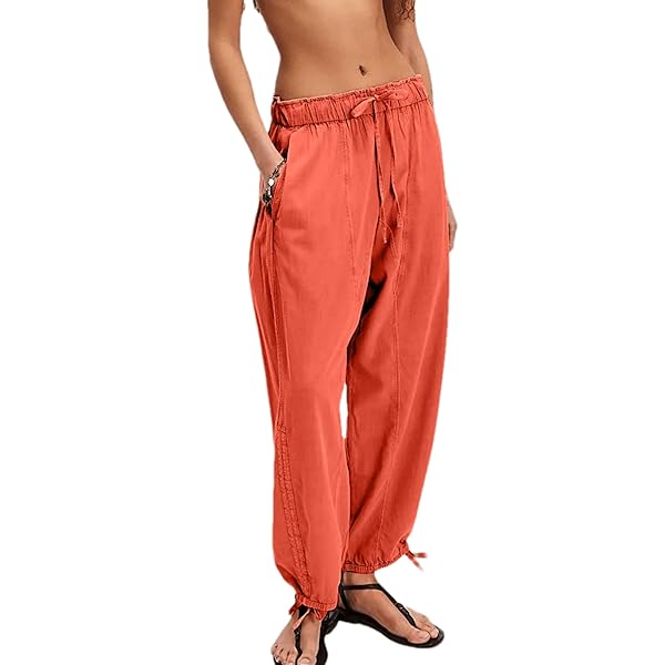 Pantalones Palazzo De Lino Para Mujer, Estilo Casual, Holgados, Cintura Alta, Pierna Ancha, Largos, Holgados, Bohemios, Con Bolsillos, Beige