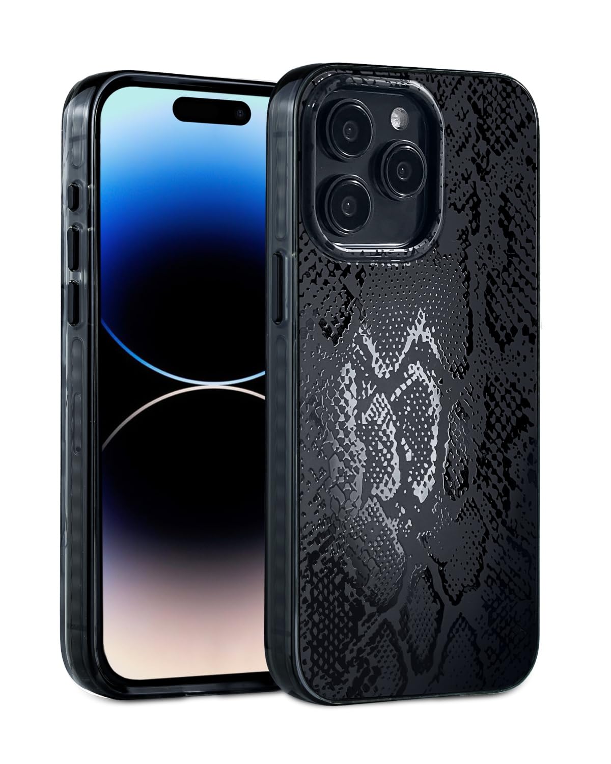 SCORPIFY for iPhone 14 Pro Case [Compatible with MagSafe] with Matte Black Snake Print Design, Cute Magnetic Phone Cover for Women Girls and Men, Slim Shockproof Bumper — image 1