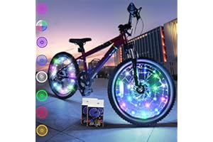 TINANA 2 Tire Pack LED Bike Wheel Lights Ultra Bright Waterproof Bicycle Spoke Lights Cycling Decoration Safety Warning Tire Strip Light for Kids Adults Night Riding