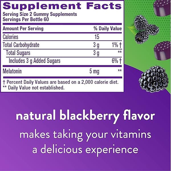 VITAFUSION EXTRA STRENGTH MELATONIN GUMMIES, BLACKBERRY 120 EA (PACK OF 6)