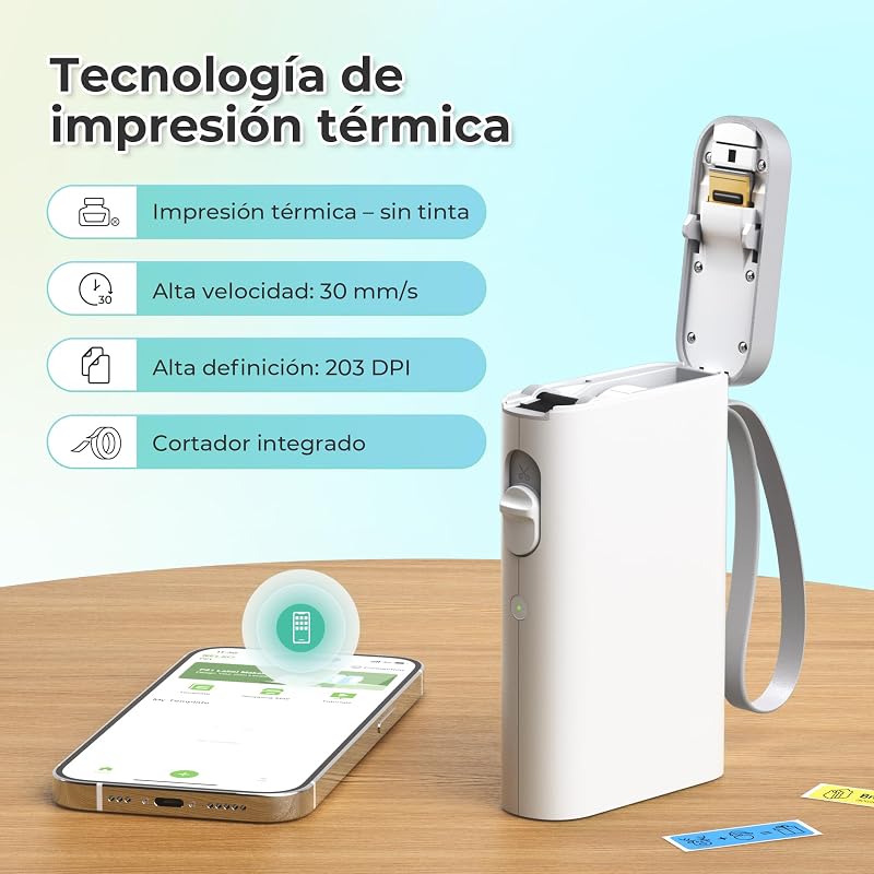 P21 Etiquetadora Adhesivas, Impresora Etiquetas Térmica, Blanco