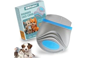Face Comb for Pets,Pet Grooming Combs with Rounded Teeth,Stainless Steel Tear Stain Remover for Dogs Cats,Lightweight & Porta
