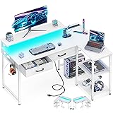 Coleshome 40 Inch L Shaped Gaming Desk with 2