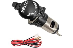 URANT Cigarette Lighter Socket,DC 12V Automotive Cigarette Lighter,12 Volt Female Socket with Waterproof Cover and Extension Cable,Cars,Trucks,RVS,Yachts,Motorcycles (1Pack)