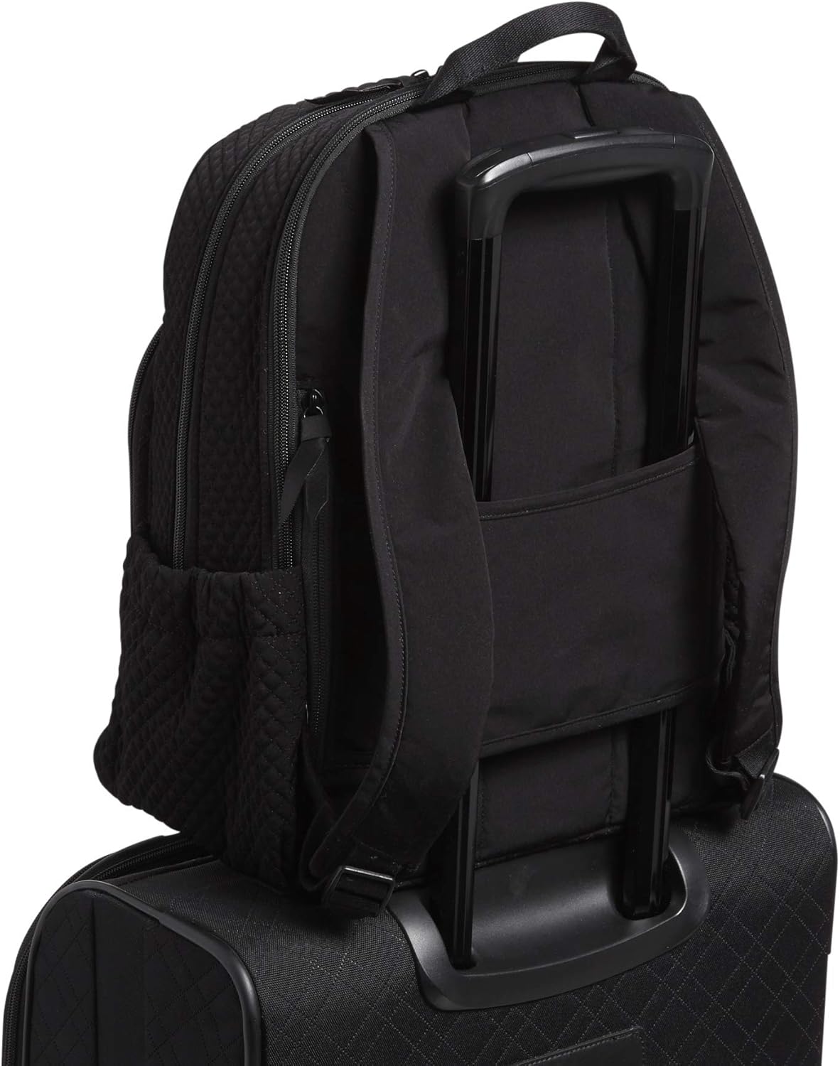 Vera Bradley Women's Microfiber Campus Backpack, Classic Black, One Size: Shoes