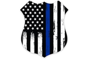 GRIT KULTURE GRITKULTURE Thin Blue Line Police Badge Decals 4 Inch X 3.6 Inch Window Decal Sticker Police Blue Line Sticker 2X3 US American Flag Stickers for Cars Car Stickers Law Enforcement Stickers USA Flag