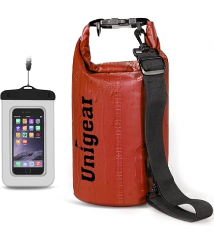 Sac étanche 12 Litres Orange - Polyester 210T - Indice étanchéité 3000 Mm - Pour Kayak, Extérieur