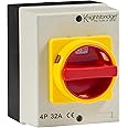 Knightsbridge IN0026 IP65 32A Rotary Isolator 4P AC (230V-415V), Cream