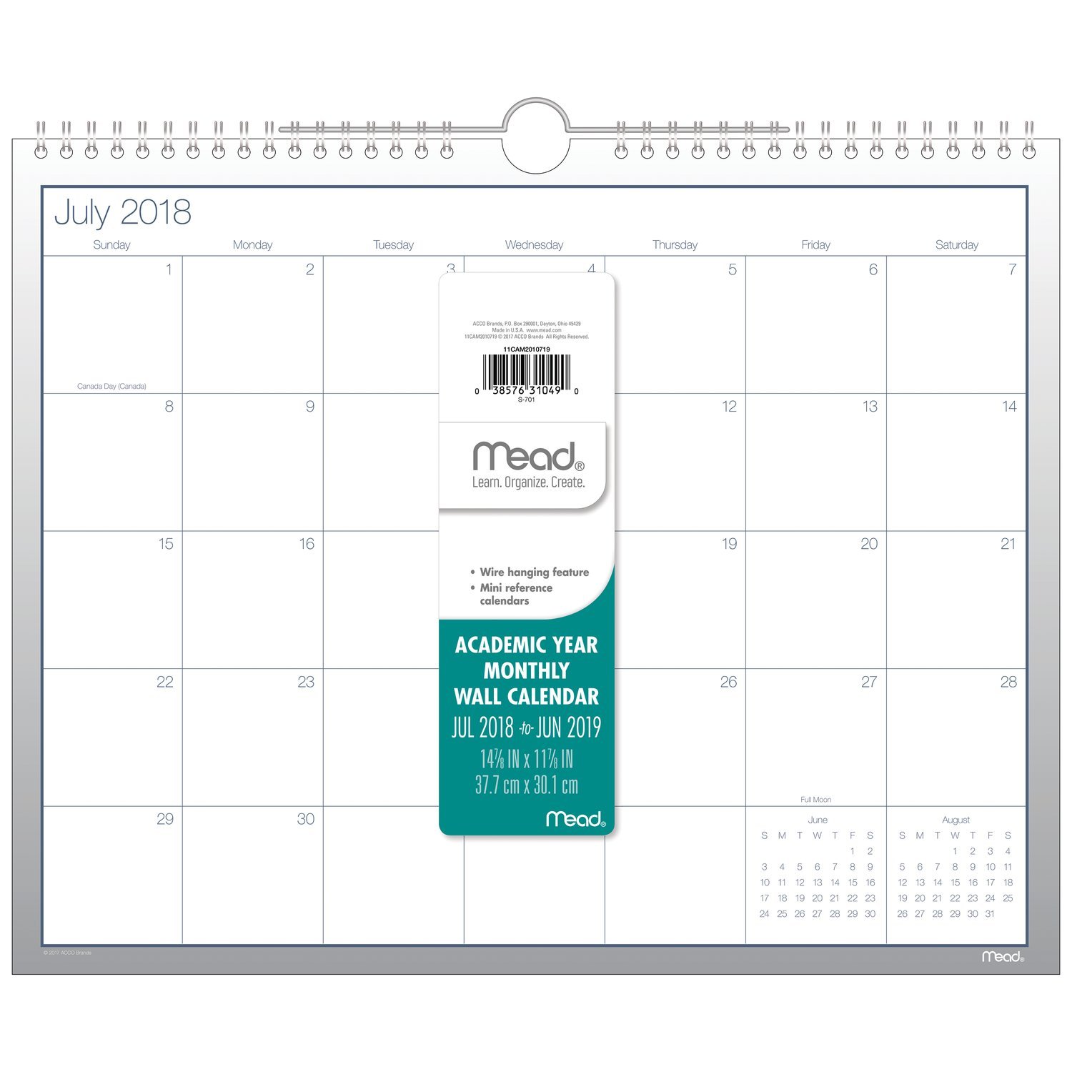 Mead 2018 2019 Academic Year Desk Pad Calendar Standard 21 X 17 34 Cam10217 - 