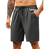 COOFANDY Mens Casual Shorts 9 inch Inseam Stretch Beach Shorts Elastic Waist Drawstring Summer Shorts