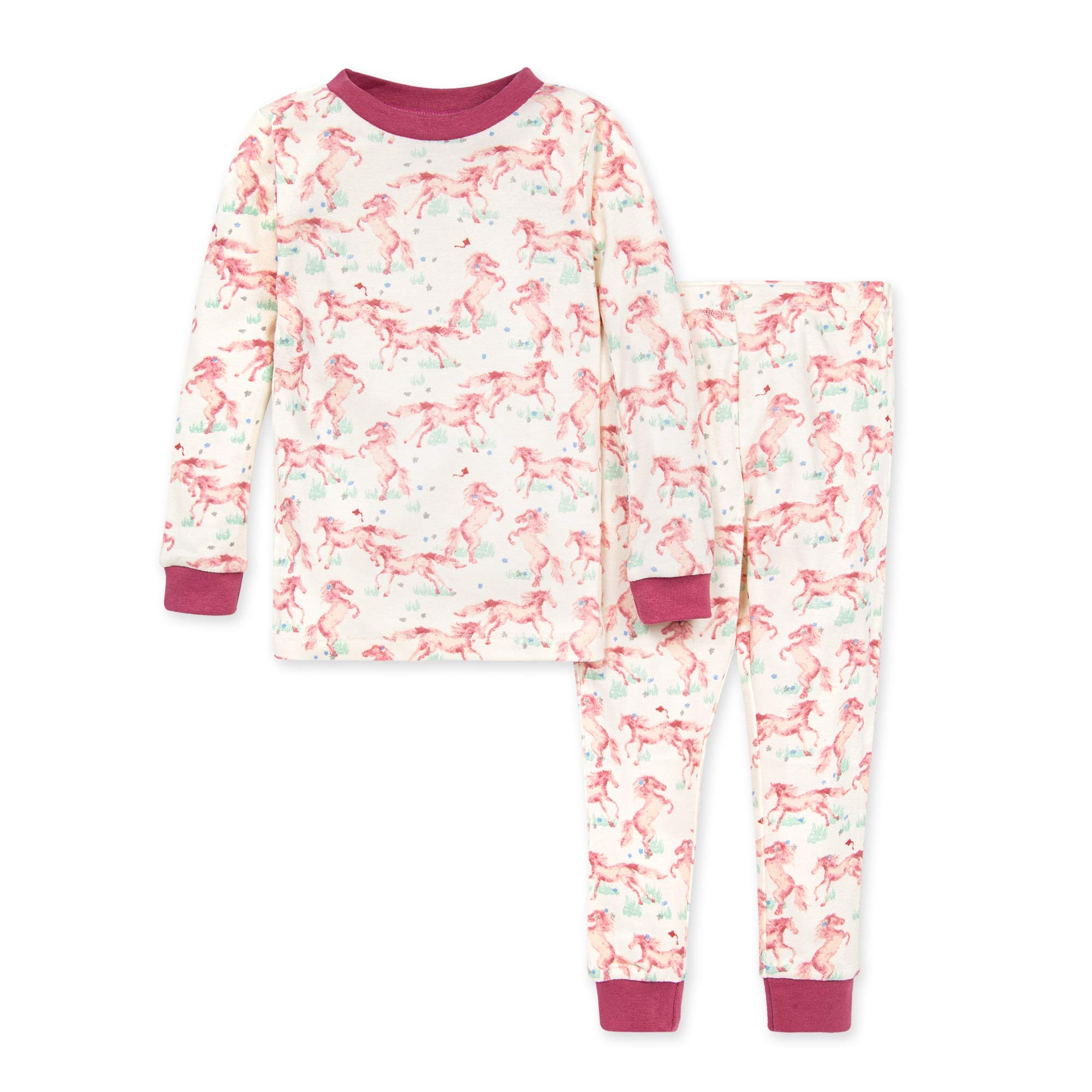 Burt's Bees Baby Baby Girls' Pajamas, Tee and Pant 2-Piece Pj Set, 100% Organic Cotton