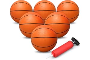 Dilabnba 6'' Mini Orange Basketballs for Basketball Hoop Over The Door, Kids Replacement Bouncy Beach Balls for Pool Indoor Outdoor, Basketballs Sport Game Gift for Boy Girl (6 PCS)
